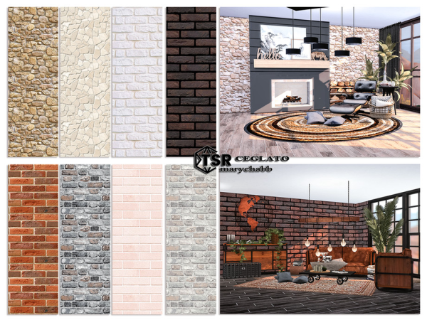 Mix Ceglato Walls - The Sims 4 Custom Content