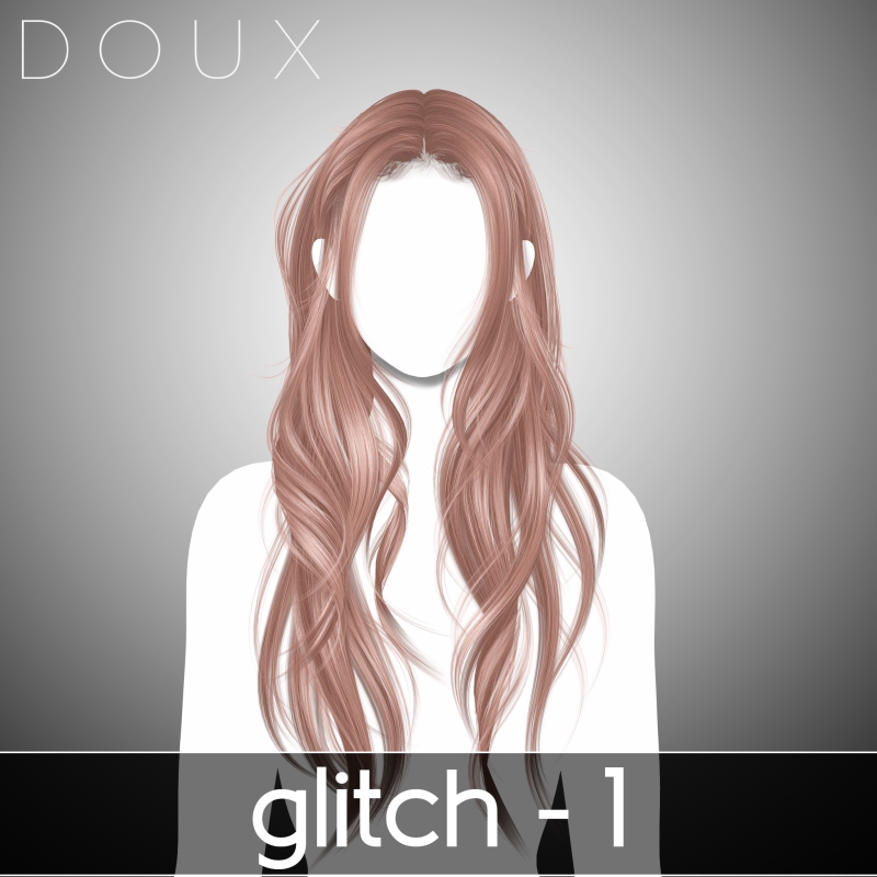 Alpha Glitch Hairstyle Style 1 (Free) by douxhair - The Sims 4 Custom Content