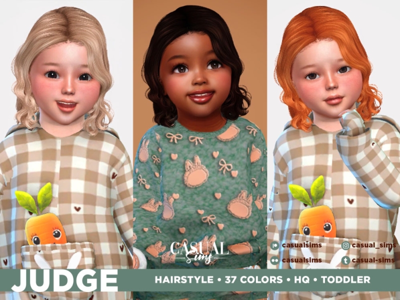 Alpha Judge Hairstyle (More strands) Toddlers by casualsims - The Sims 4 Custom Content