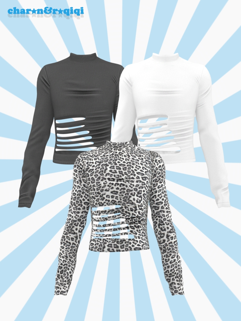Mix [charonroqiqi]ripped top_m(ingameblender) by roqiqi - The Sims 4 Custom Content