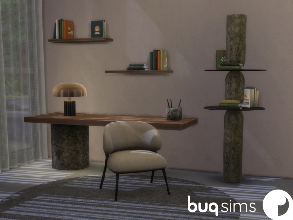 Sims 4 Maxis Mix Living Room CC: QUILI - Quiet Study Set