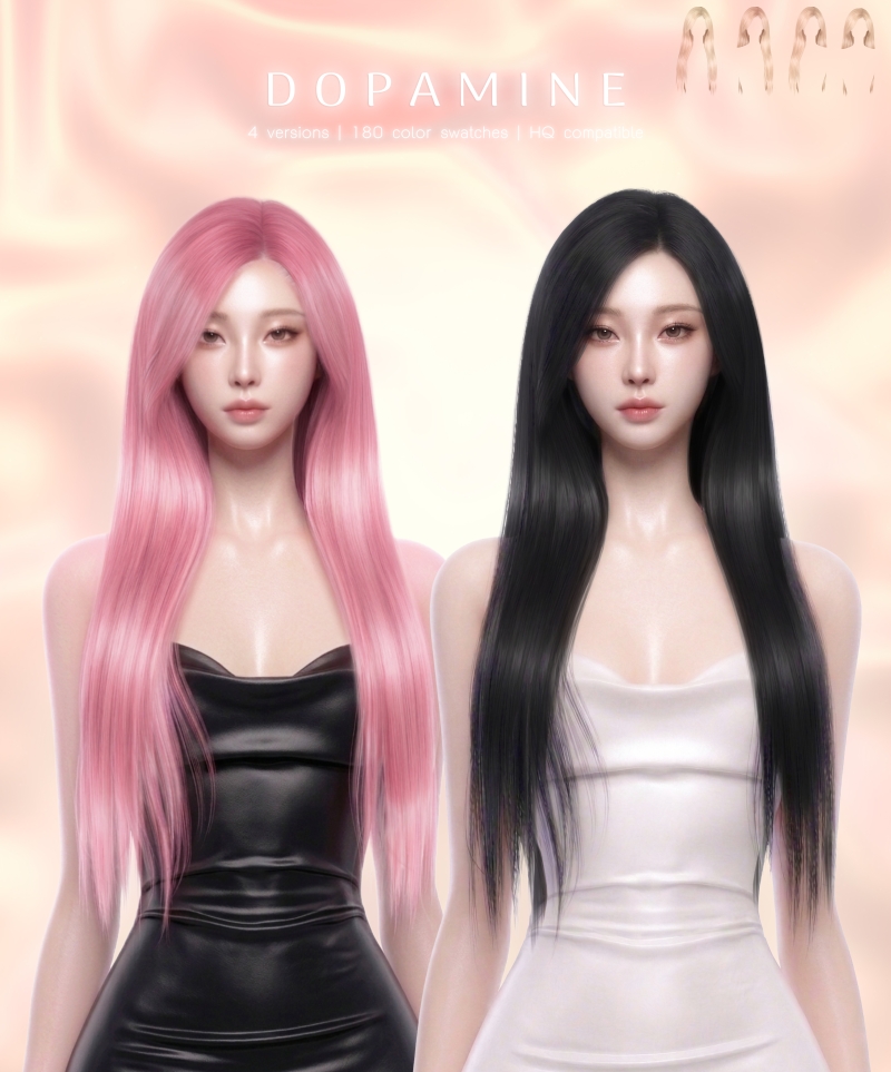 Alpha Dopamine Hairstyle by greenteahoney - The Sims 4 Custom Content