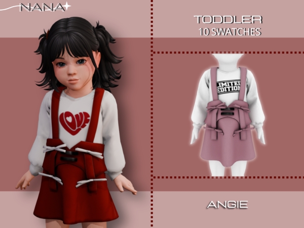 Maxis Match 7NANA (Angie) Dress w Suspenders - The Sims 4 Custom Content