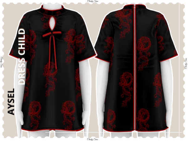 Alpha Aysel Dress Child - The Sims 4 Custom Content