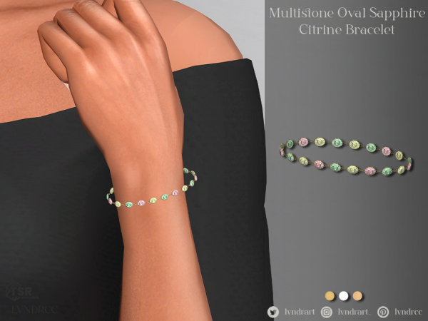 Alpha Multistone Oval Sapphire Citrine Bracelet - The Sims 4 Custom Content