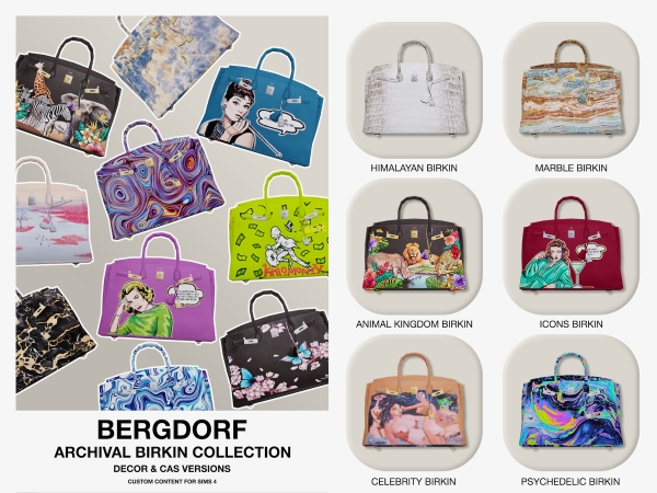 Alpha Bergdorf Archival Birkin Collection - The Sims 4 Custom Content