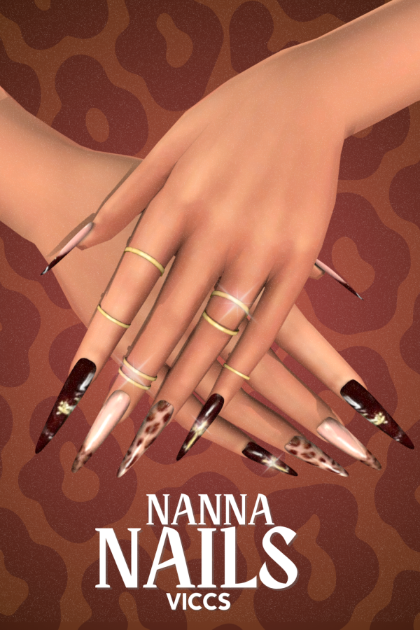 Alpha VICCS_NANNA NAILS (TEEN ELDER) by viccs - The Sims 4 Custom Content
