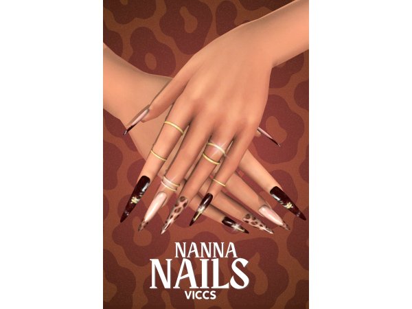 Viccs_Nanna Nails (Teen Elder) - The Sims 4 Custom Content