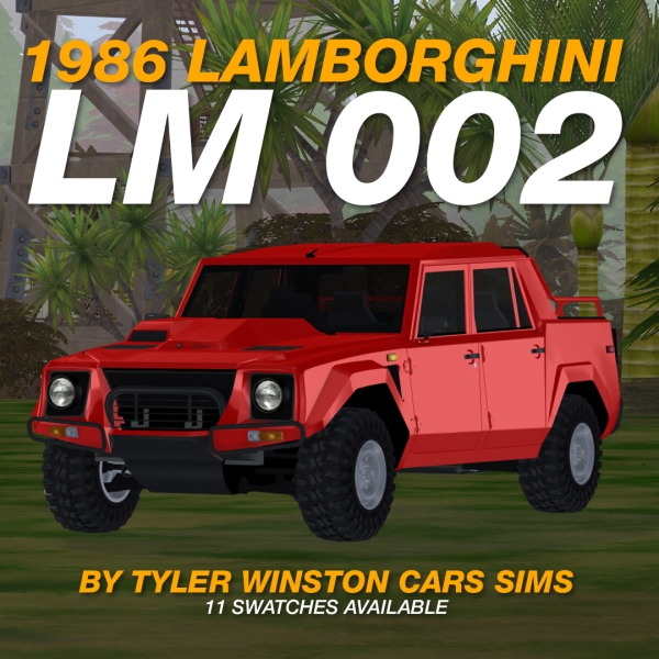 Alpha Tyler Winston Cars 1986 Lamborghini LM 002 by tylerwcars - The Sims 4 Custom Content