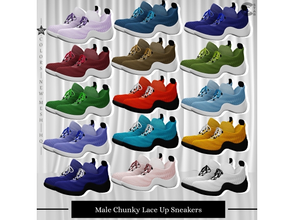 Maxis Match Male Chunky Lace Up Sneakers - The Sims 4 Custom Content