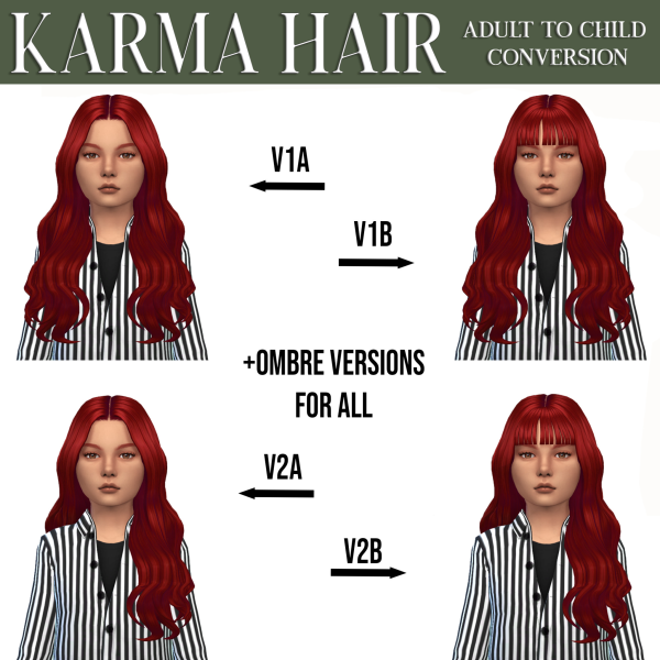 Maxis Match AH00B HAIR CONVERSIONS by simsfinds - The Sims 4 Custom Content