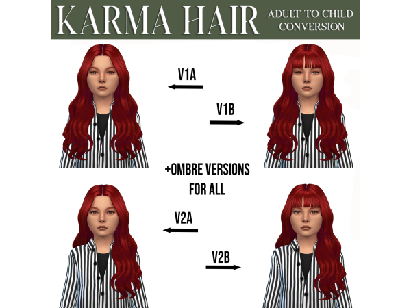 Maxis Match AH00B HAIR CONVERSIONS by sleepyzsims - The Sims 4 Custom Content