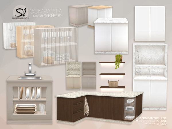 Mix Compacta Kitchen Cabinetry - The Sims 4 Custom Content