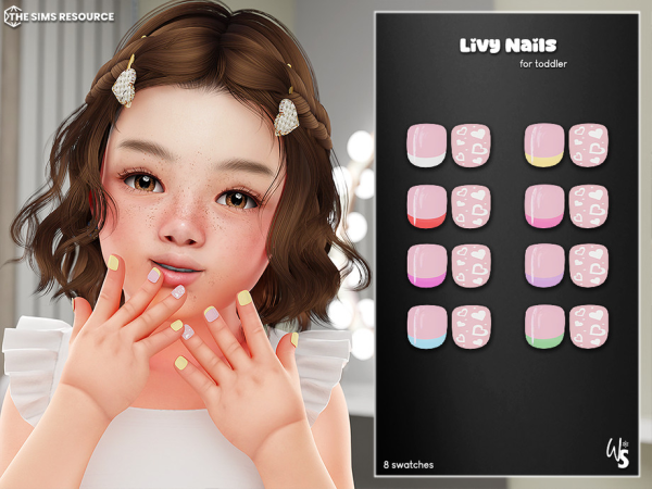 Alpha Livy Nails for toddler by WisteriaSims - The Sims 4 Custom Content