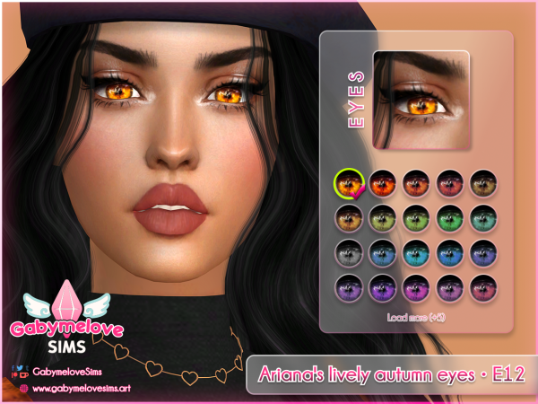 Mix Ariana's lively autumn eyes E12 contact lenses - The Sims 4 Custom Content