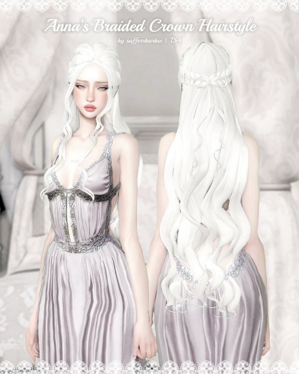 Maxis Match Anna's Braided Crown AF Hairstyle by simsfinds - The Sims 4 Custom Content