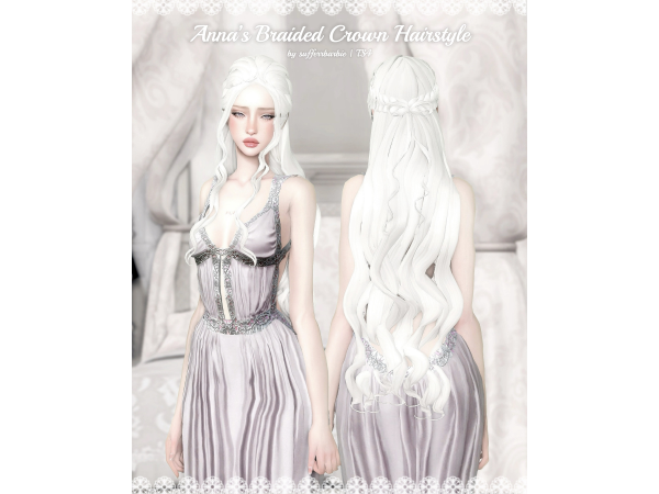 Maxis Match Anna's Braided Crown AF Hairstyle by sufferrbarbie - The Sims 4 Custom Content
