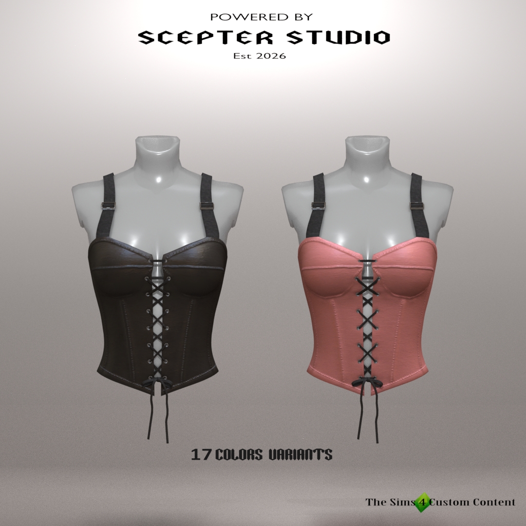 Alpha Lennox Corset Bustier by scepterstudio - The Sims 4 Custom Content