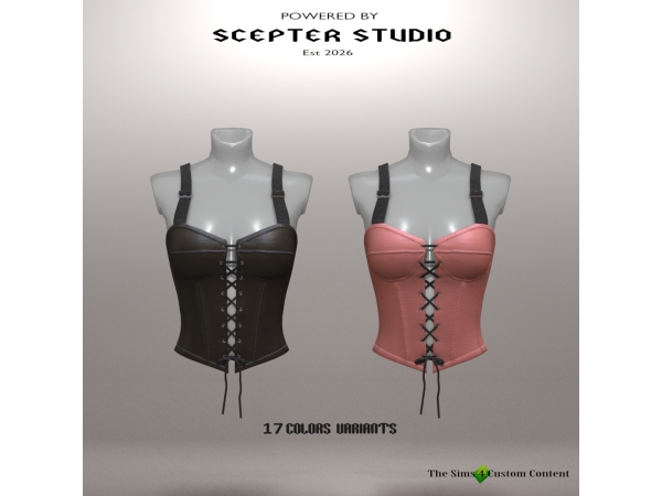 Alpha Lennox Corset Bustier by Scepter - The Sims 4 Custom Content