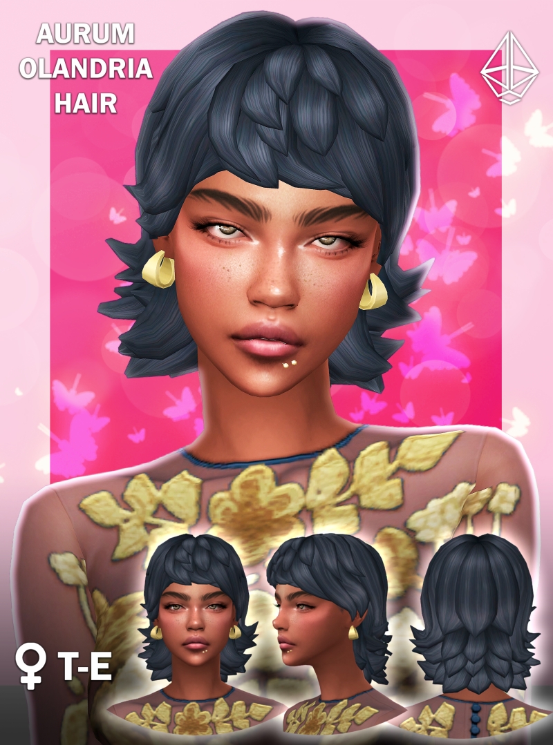 Maxis Match Olandria short mm hairstyle by aurum - The Sims 4 Custom Content