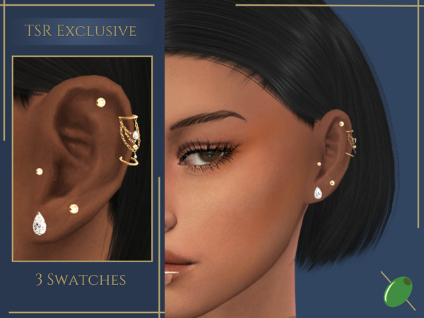 Alpha Gloria Ear Piercings - The Sims 4 Custom Content