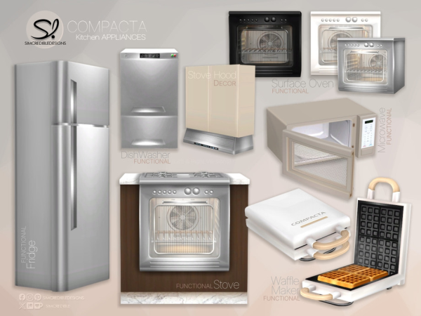 Mix Compacta Kitchen Appliances - The Sims 4 Custom Content
