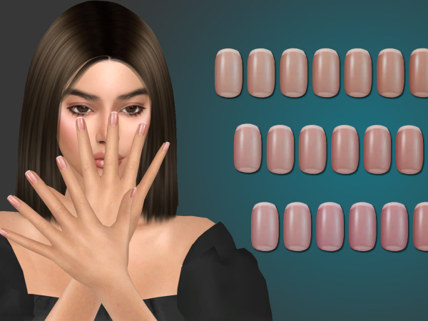 Alpha Short nude nails by Natalis - The Sims 4 Custom Content