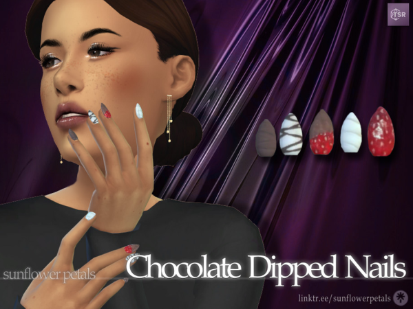 Mix Chocolate Dipped Nails - The Sims 4 Custom Content
