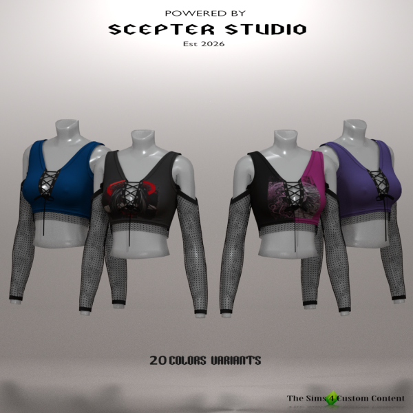 Alpha Hecate C top by scepterstudio - The Sims 4 Custom Content
