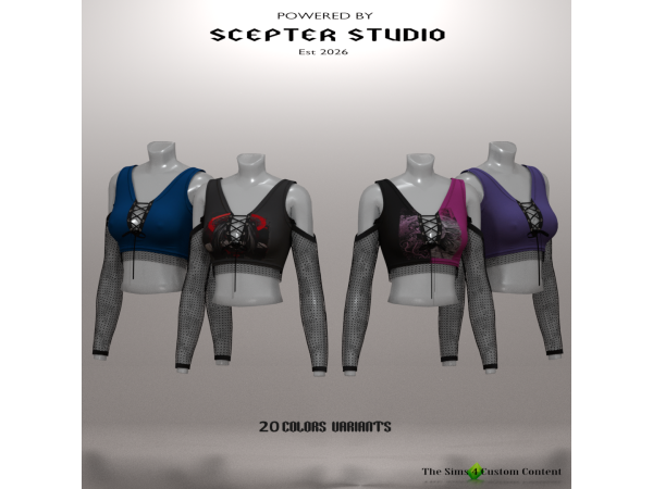 Alpha Hecate C top by Scepter - The Sims 4 Custom Content