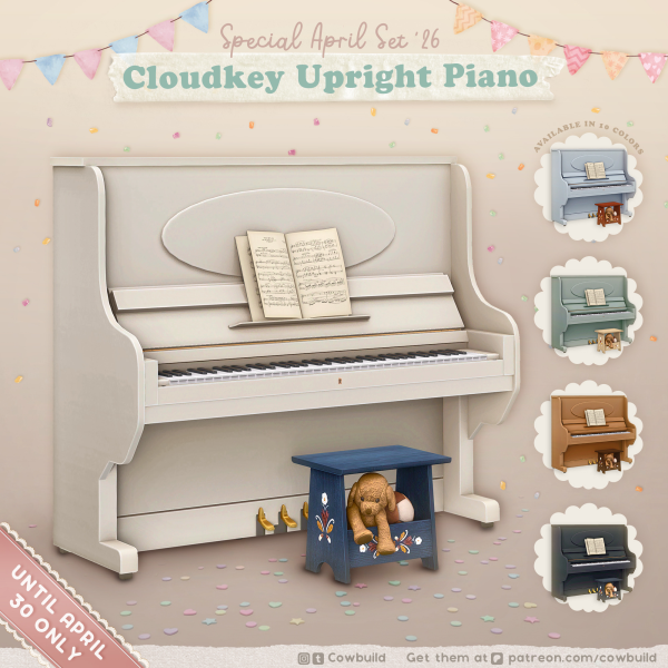 Mix Cloudkey Upright Piano by simsfinds - The Sims 4 Custom Content