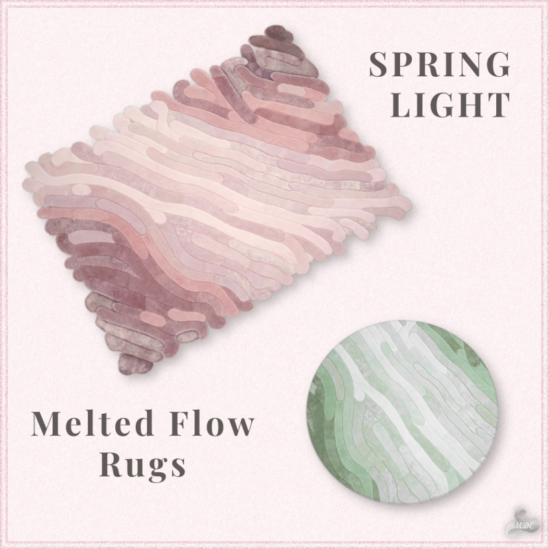 Maxis Match Spring Light Melted Flow Rugs by mde - The Sims 4 Custom Content