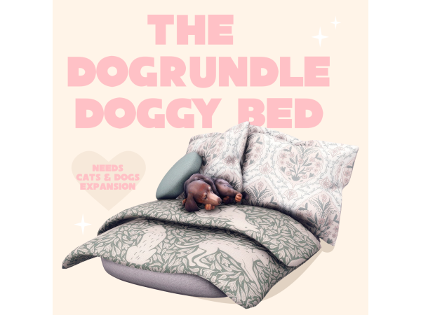 Mix The Dogrundle Pet Bed by Doodlefae - The Sims 4 Custom Content