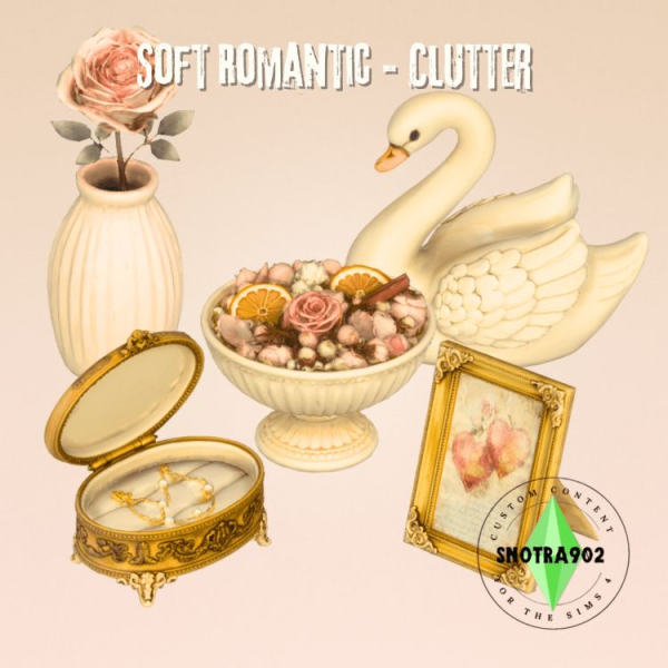Mix Soft Romantic Clutter by simsfinds - The Sims 4 Custom Content
