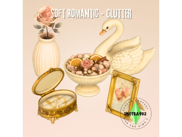 Mix Soft Romantic Clutter by Snotra902 - The Sims 4 Custom Content