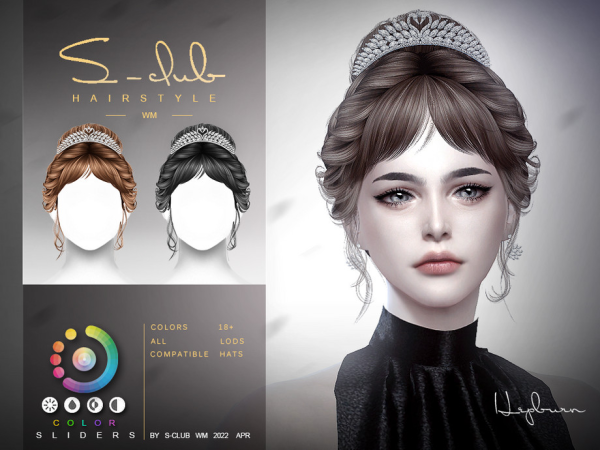 Alpha Elegant updo hairstyle(Hepburn) Club Club by S - The Sims 4 Custom Content