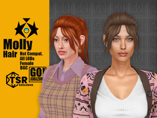 Maxis Match Molly Hair - The Sims 4 Custom Content