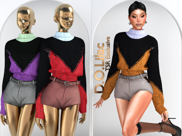 Alpha Wool Leather Set DO153 - The Sims 4 Custom Content