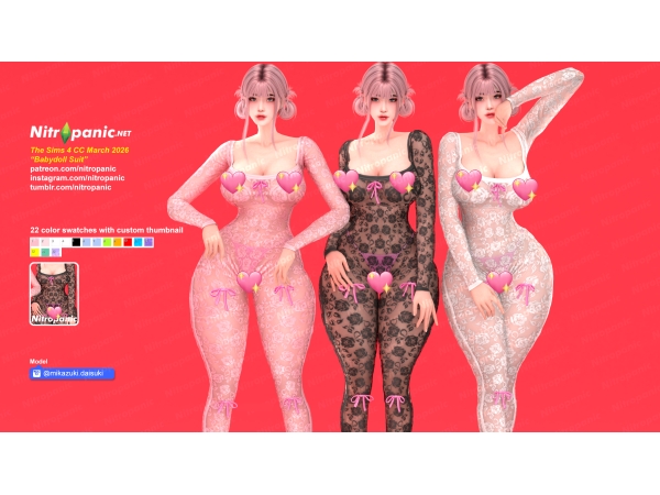 Alpha Nitropanic_Babydoll Suit - The Sims 4 Custom Content