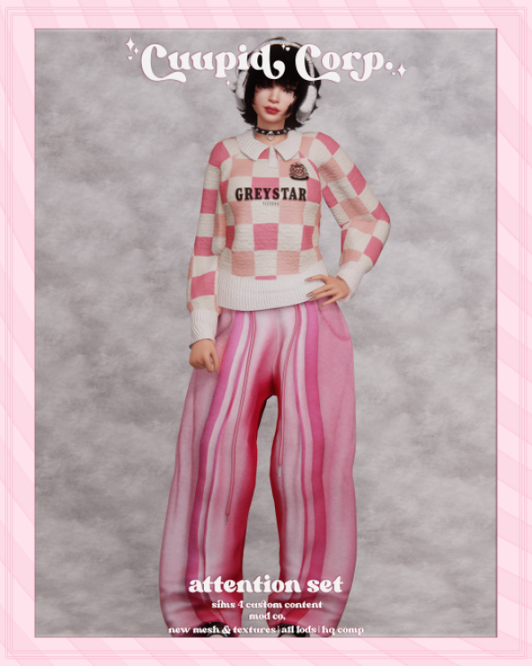 Alpha cuupid corp attention set by missme12 - The Sims 4 Custom Content