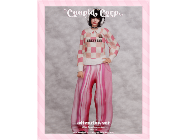 Alpha cuupid corp attention set - The Sims 4 Custom Content