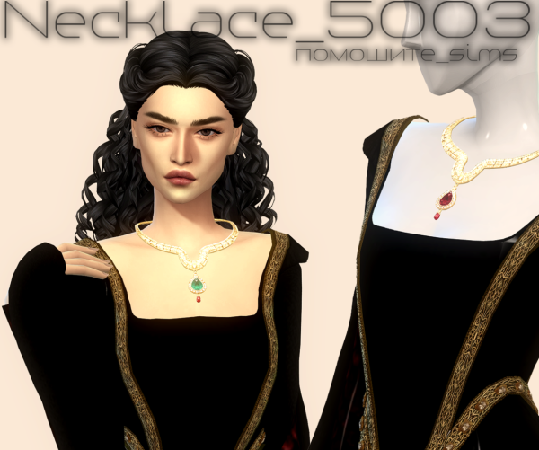 Alpha Necklace 5003 by simsfinds - The Sims 4 Custom Content