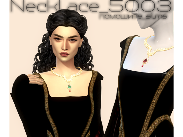 Alpha Necklace 5003 by pomoshite_sims - The Sims 4 Custom Content