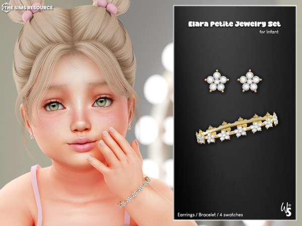Alpha Elara Petite Jewelry set for infant - The Sims 4 Custom Content