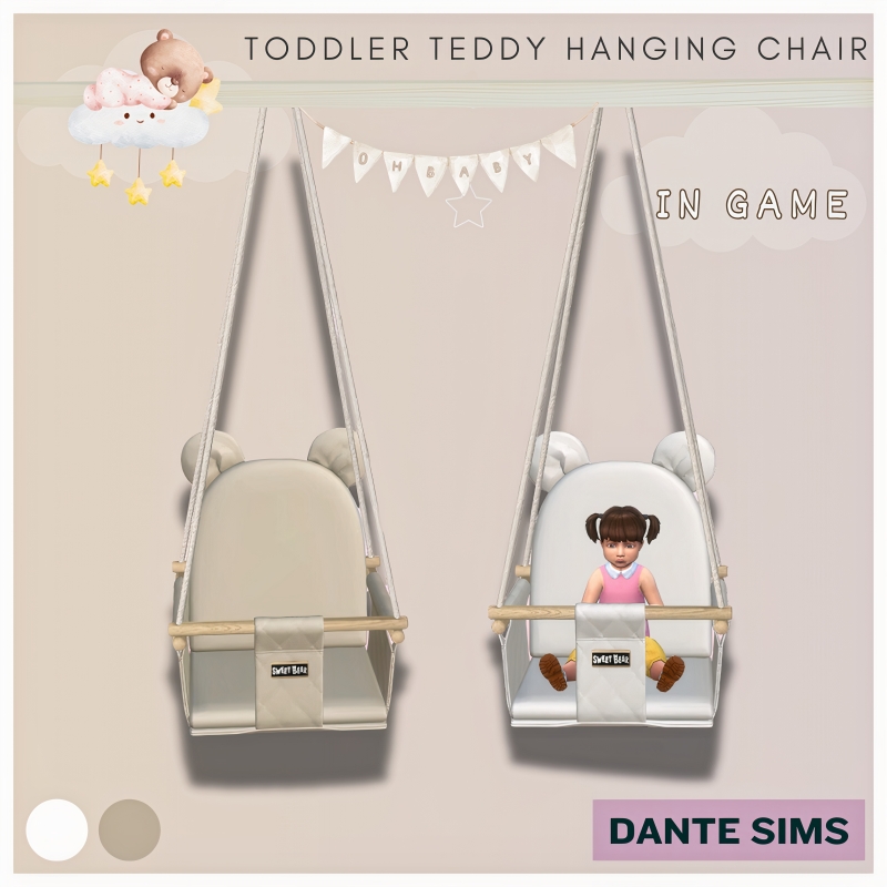 Alpha Toddler Teddy hanging chair by dantesims - The Sims 4 Custom Content