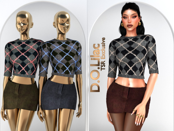 Alpha Argyle Chic Set DO157 - The Sims 4 Custom Content