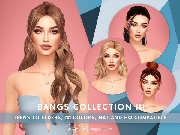 Alpha Bangs Collection III - The Sims 4 Custom Content