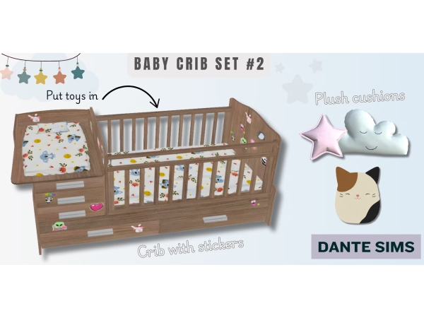 Alpha Baby crib set 2 - The Sims 4 Custom Content