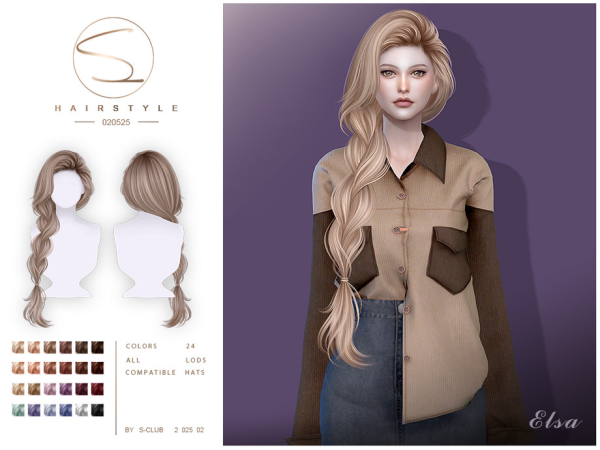 Alpha S CLUB_020525_Side braid hairstyle Club by S - The Sims 4 Custom Content
