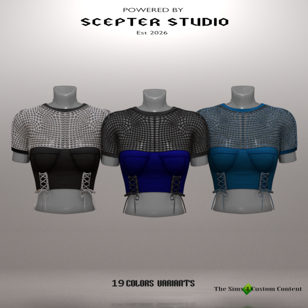 Alpha Priscill C top by scepterstudio - The Sims 4 Custom Content
